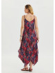Adjustable Straps Asymmetric Cut Women's Long Dress 4658